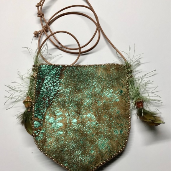 Handmade by Maria Ishfaq - OOAK Fairy Wearable Italian Leather Art Bag - Picture 2 of 3